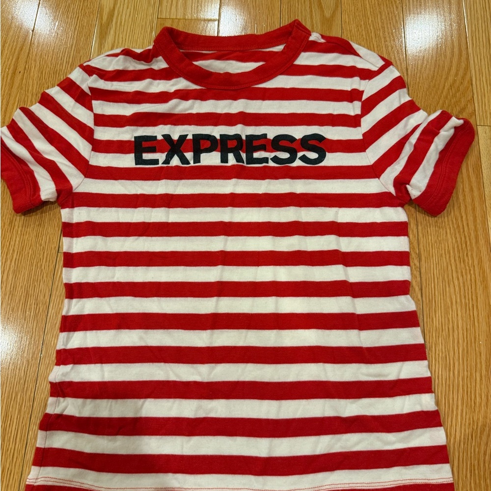 Express Red & White Striped Tee